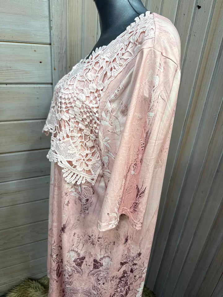 1X - Pink Floral Dress