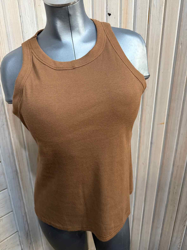 XL - Brown Ribbed Tank