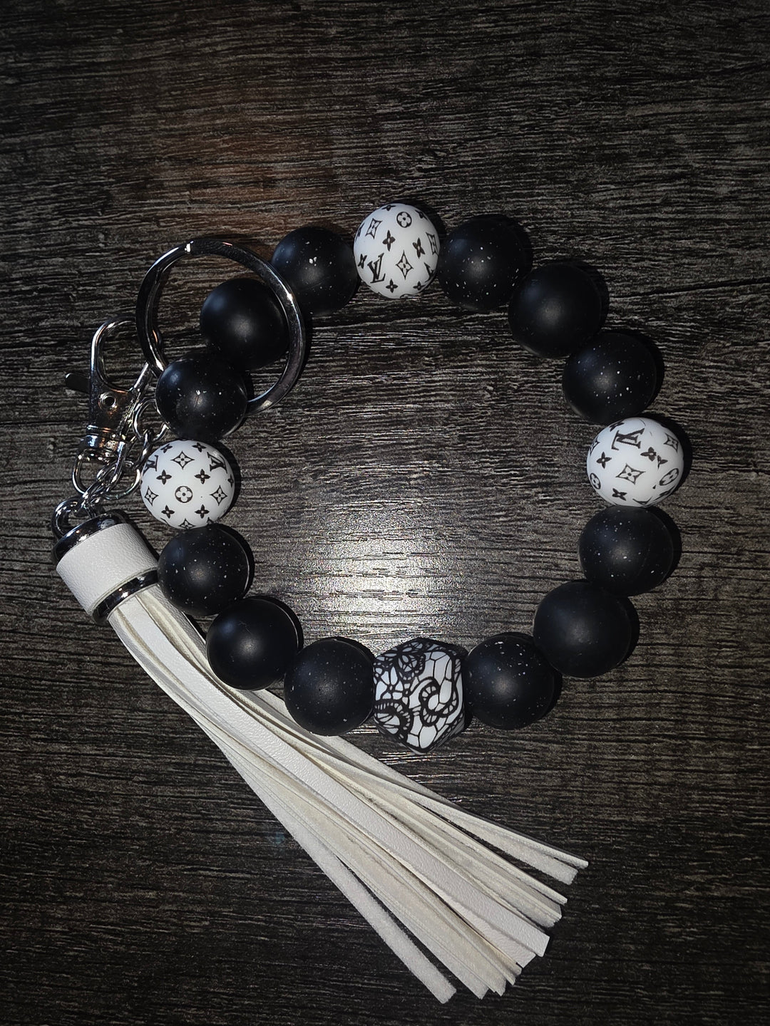 Black and White LV Wristlet