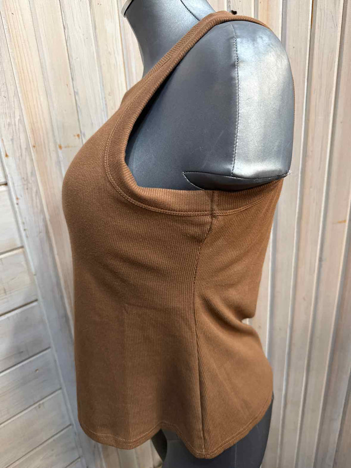 XL - Brown Ribbed Tank