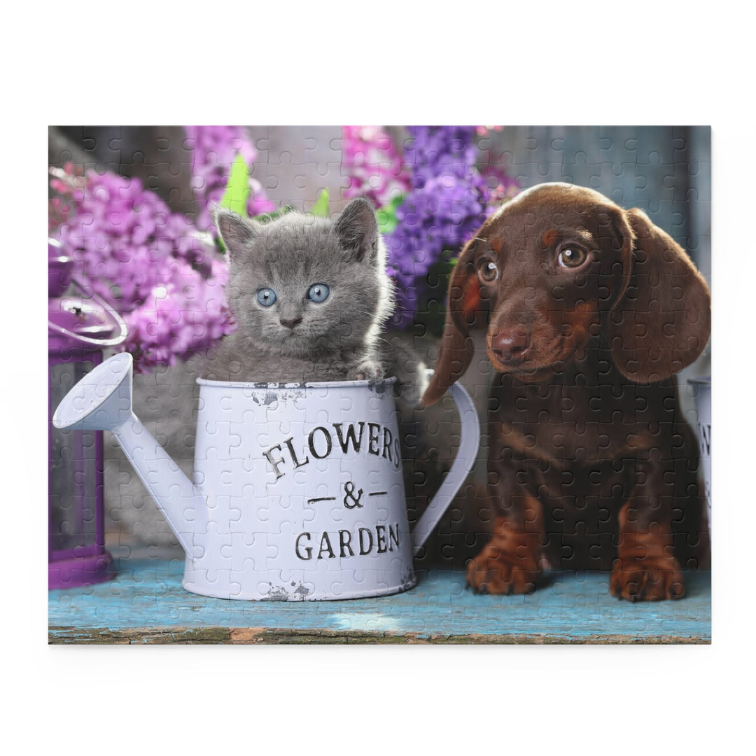 Dachshund & Kitten Puzzle (120, 252, 500-Piece)