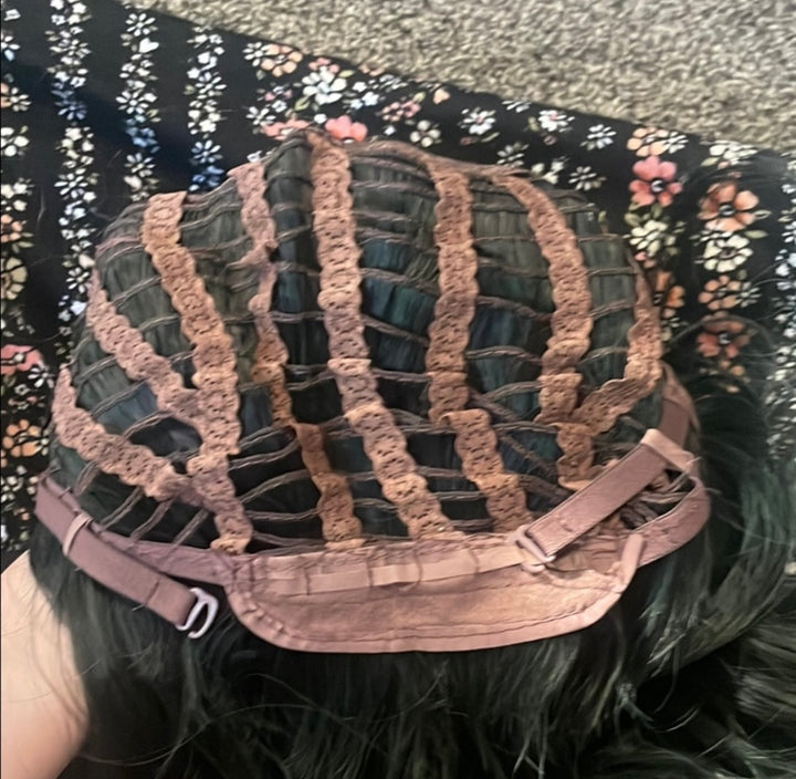 Greenish Black Wavy Bob