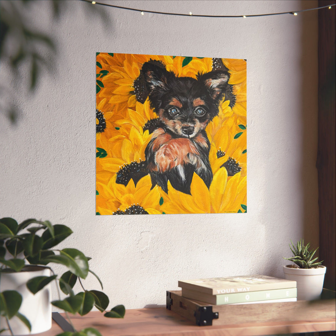 Sunflower Chihuahua Poster Print — Cute Dog Art by Stephanie Davis