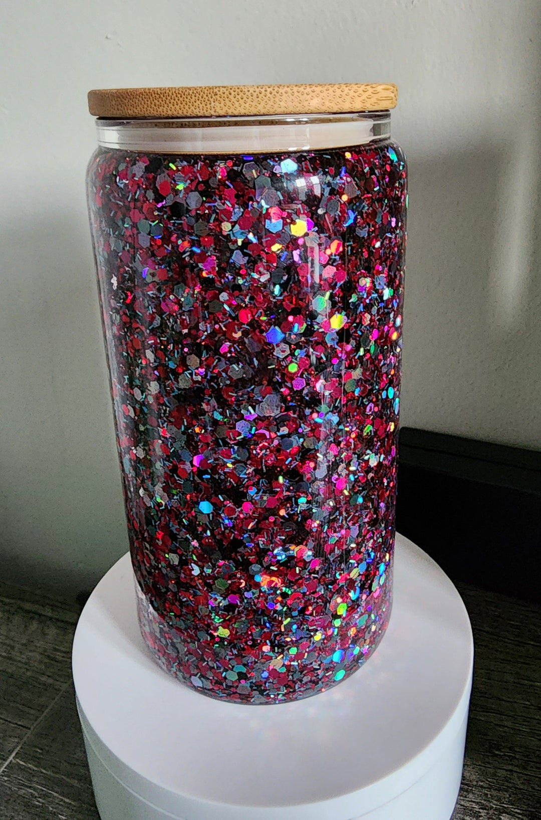 Red, gray, black and blue