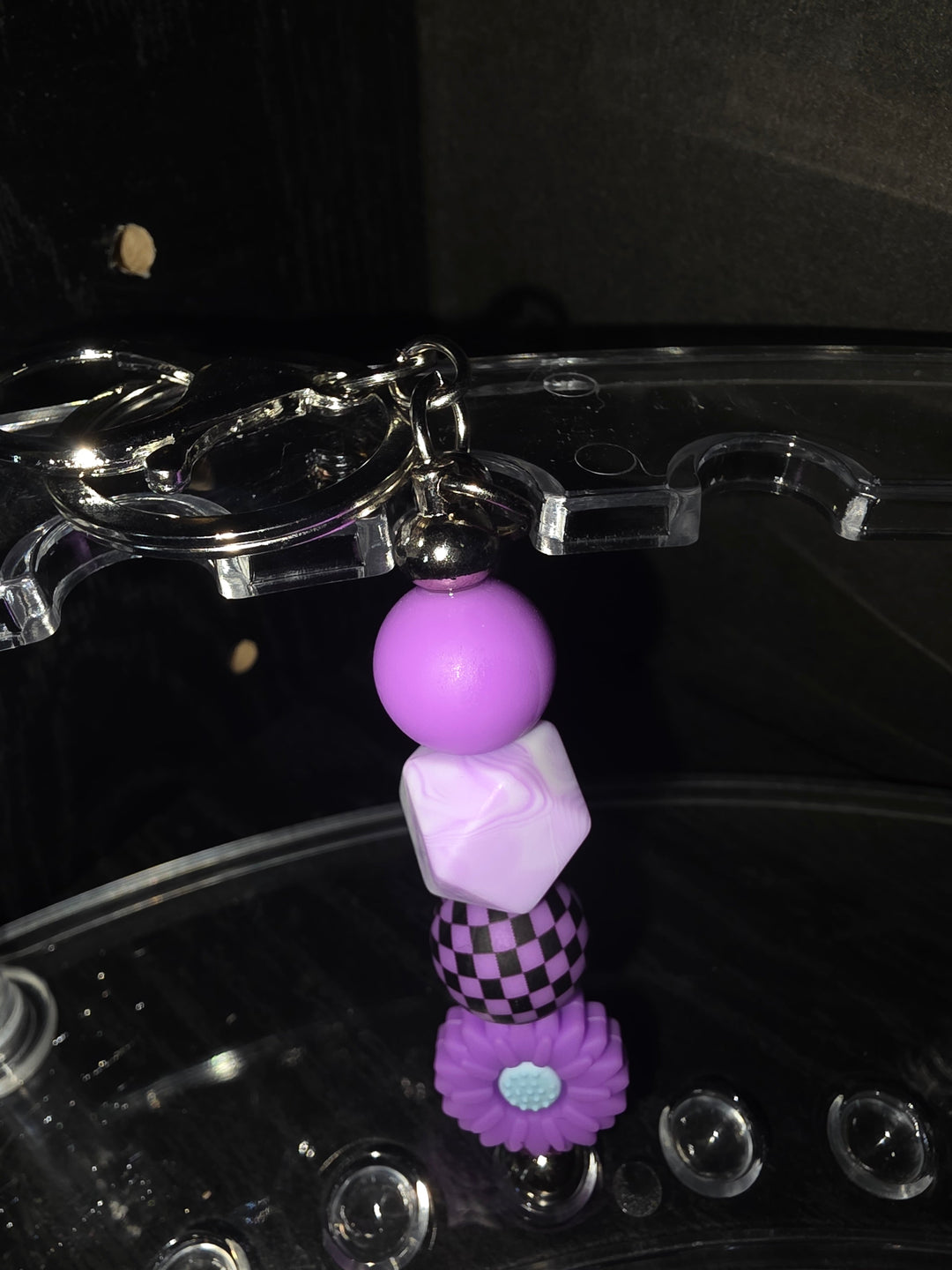 Purple Daisy Keychain