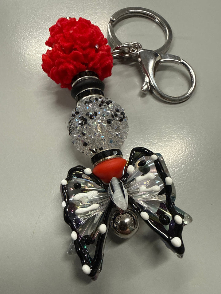 Black & Red Bow Keychain