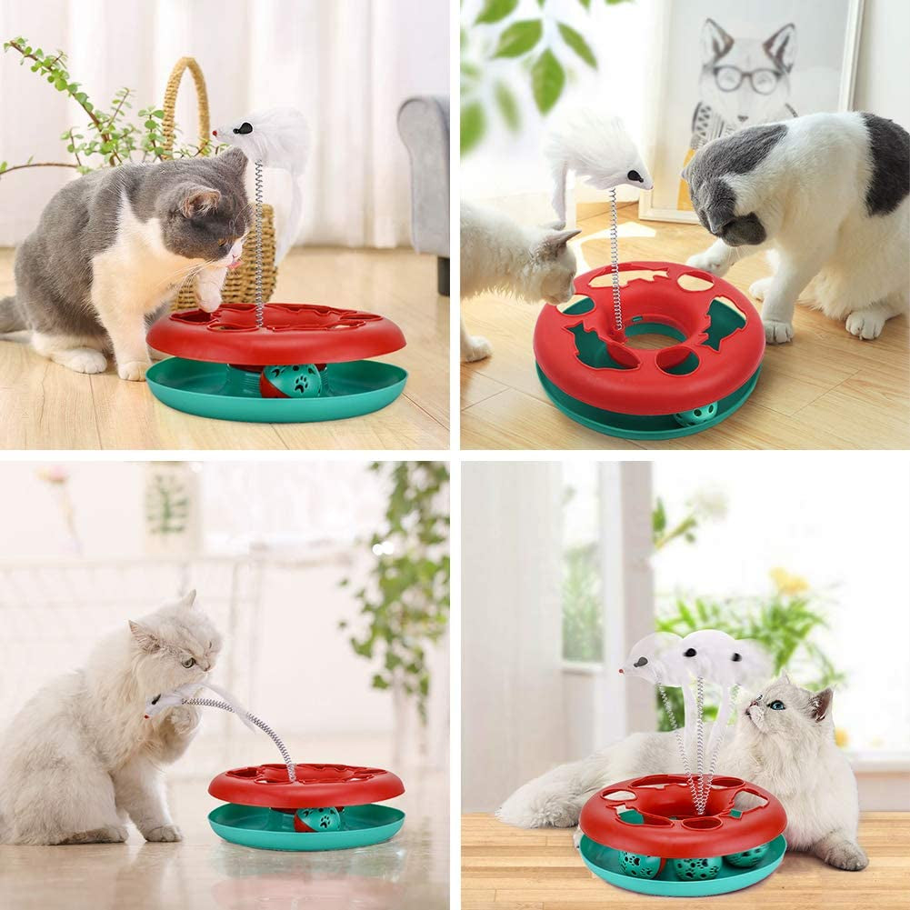 Exciting Interactive Cat Toy Set - Tower of Tracks with Mouse Teaser and Rolling Balls for Endless Fun!