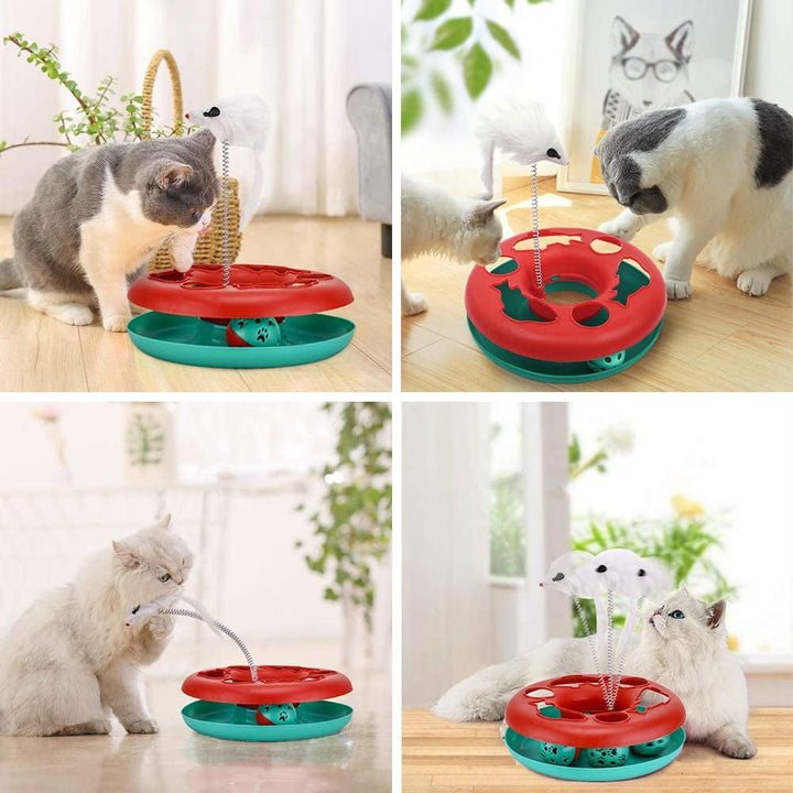 Exciting Interactive Cat Toy Set - Tower of Tracks with Mouse Teaser and Rolling Balls for Endless Fun!