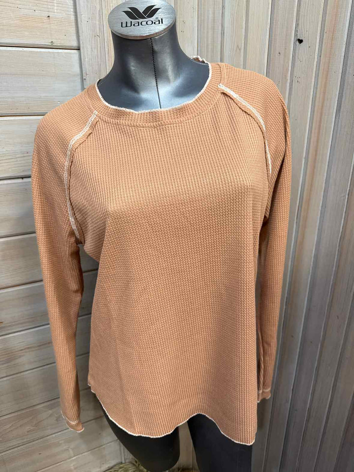 L - Waffle Knit Long Sleeve