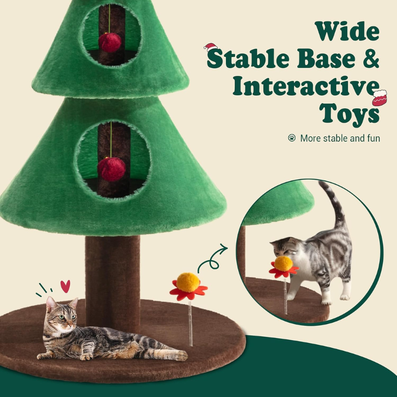 Allewie 63″ Cat Tower – Carpet Cat Tower & Scratcher Tower for Cats