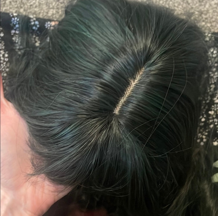 Greenish Black Wavy Bob