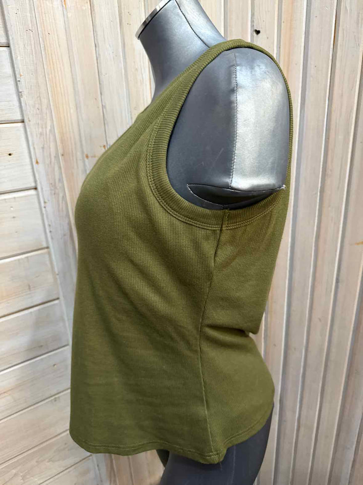 XL - Green Ribbed Tank