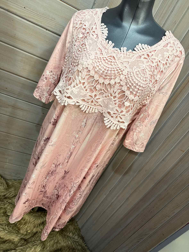1X - Pink Floral Dress