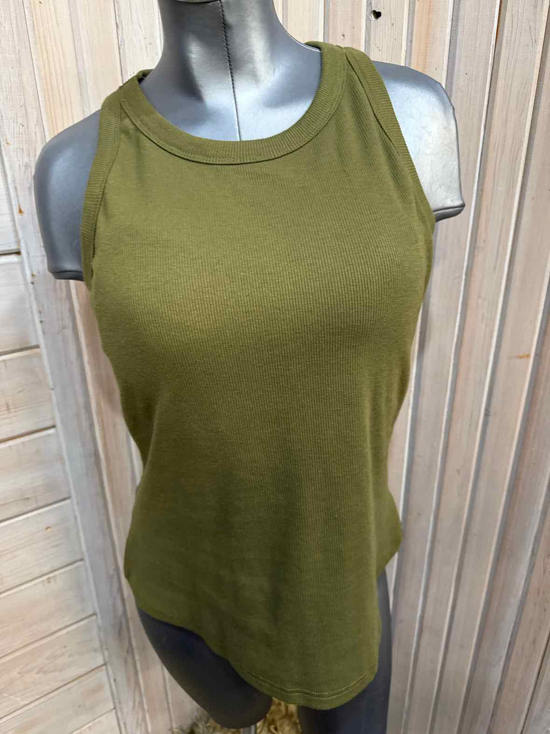 XL - Green Ribbed Tank