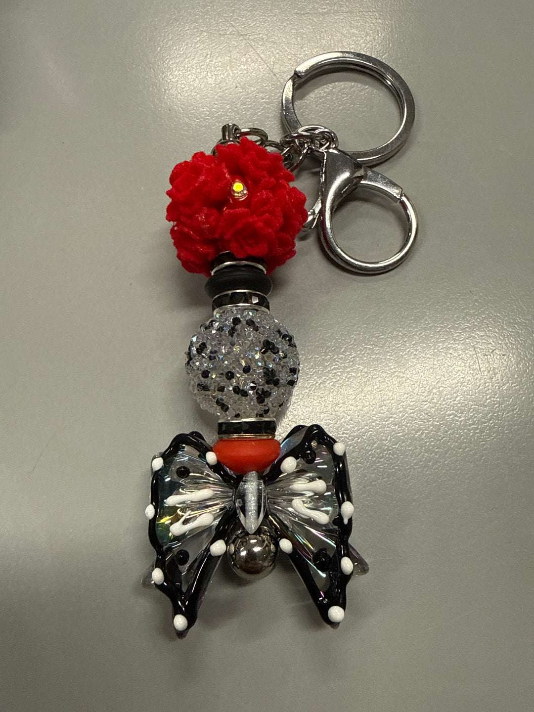 Black & Red Bow Keychain