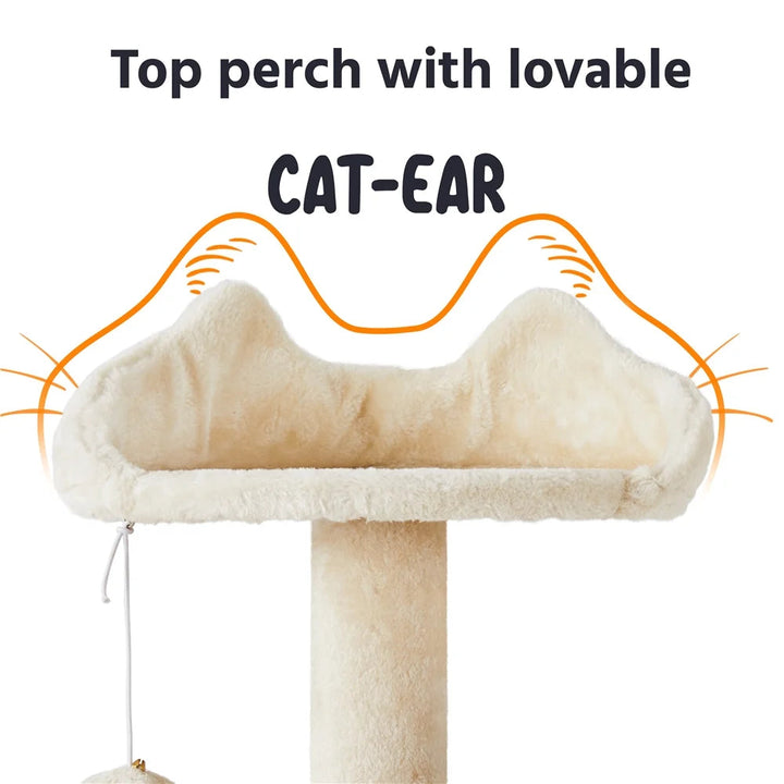 Ultimate 70" Double Condo Cat Tree with Scratching Posts - Creamy Comfort for Your Feline Friends!