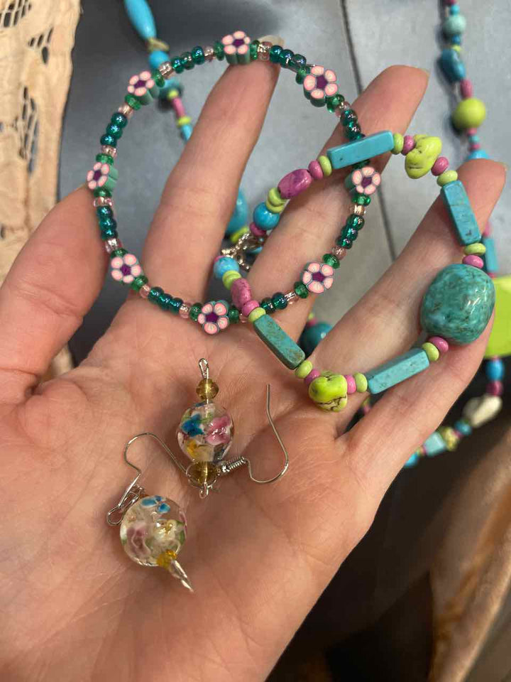 Jewelry - Necklace with 2 Bracelets & Earrings