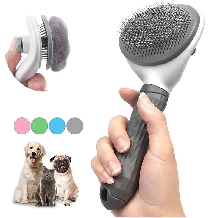 Self-Cleaning Pet Hair Removal Brush for Grooming