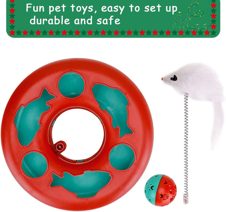 Exciting Interactive Cat Toy Set - Tower of Tracks with Mouse Teaser and Rolling Balls for Endless Fun!