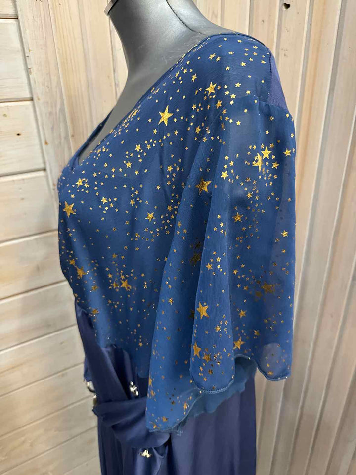 3X - Navy Shimmer Star Dress