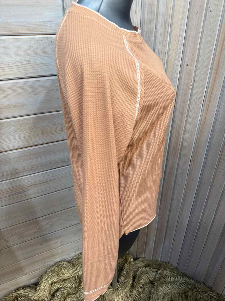 L - Waffle Knit Long Sleeve