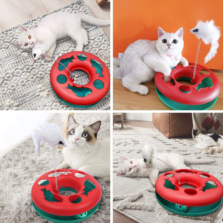 Exciting Interactive Cat Toy Set - Tower of Tracks with Mouse Teaser and Rolling Balls for Endless Fun!