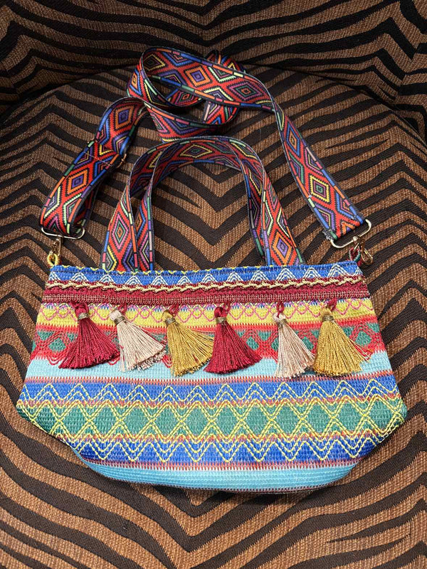 Purse - Multicolor Tassle Bag