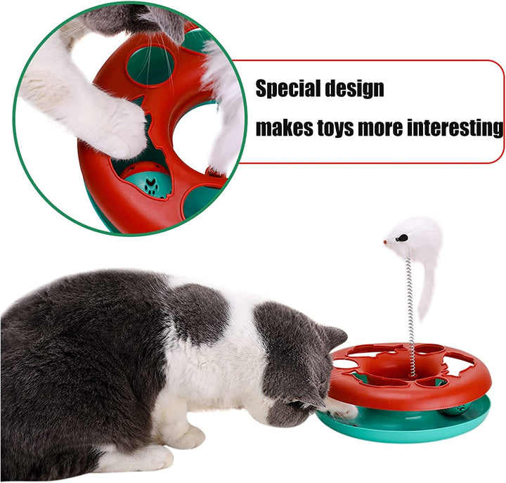 Exciting Interactive Cat Toy Set - Tower of Tracks with Mouse Teaser and Rolling Balls for Endless Fun!
