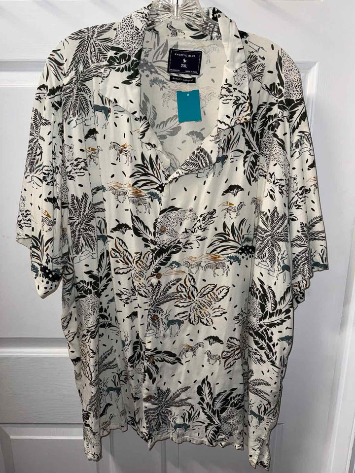 2x - Pacific Blue Button Down Shirt