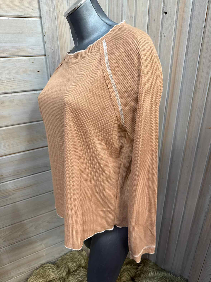 L - Waffle Knit Long Sleeve