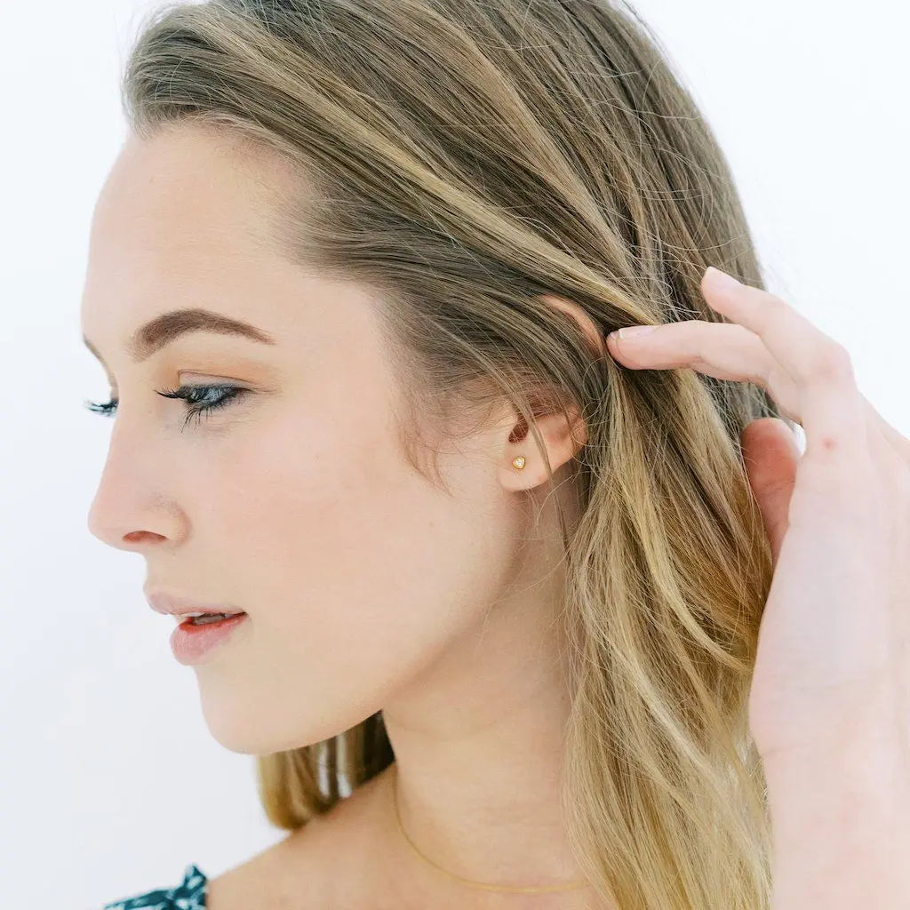 Mini Heart Crystal Stud Earrings