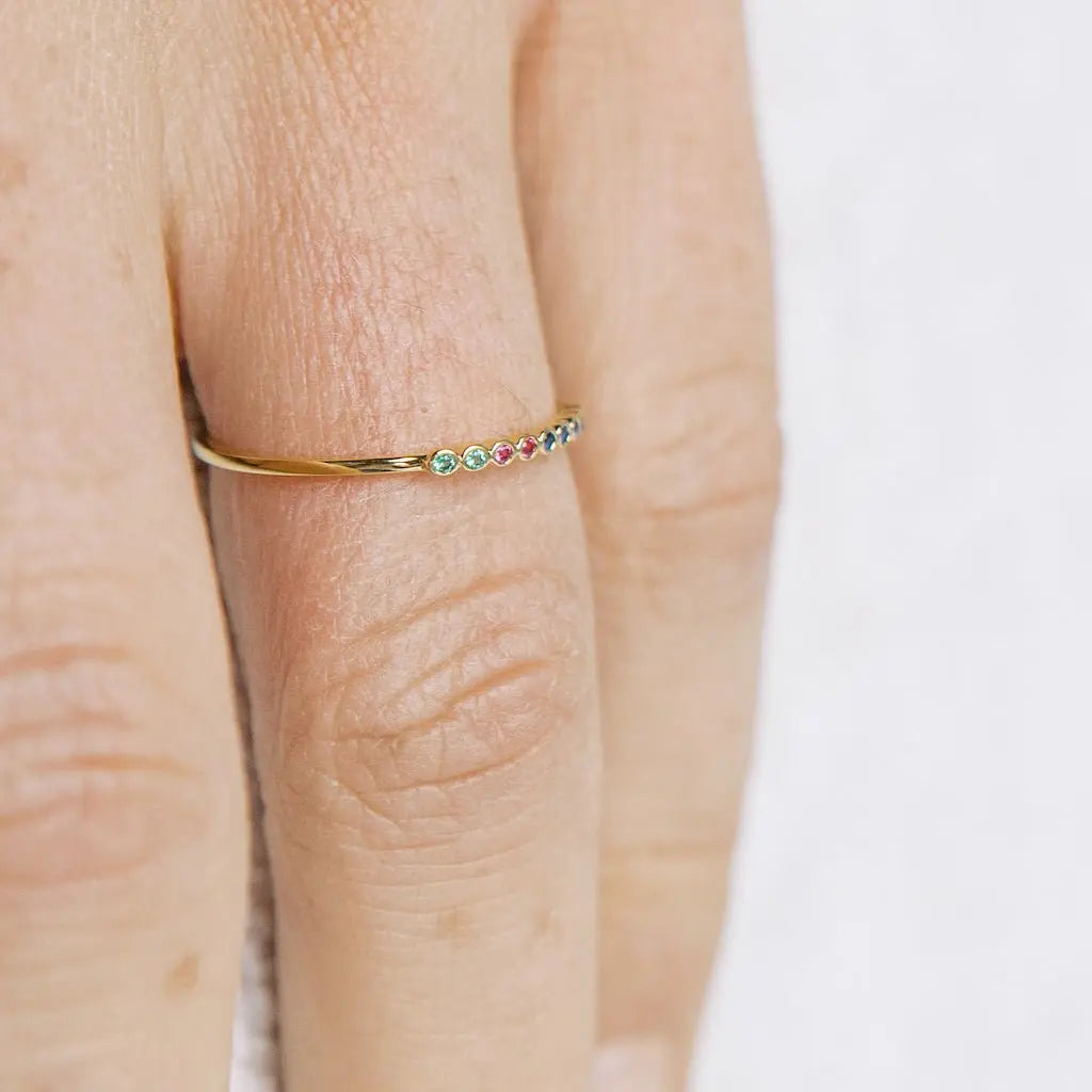 Rainbow Bezel Ring