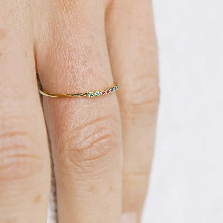 Rainbow Bezel Ring