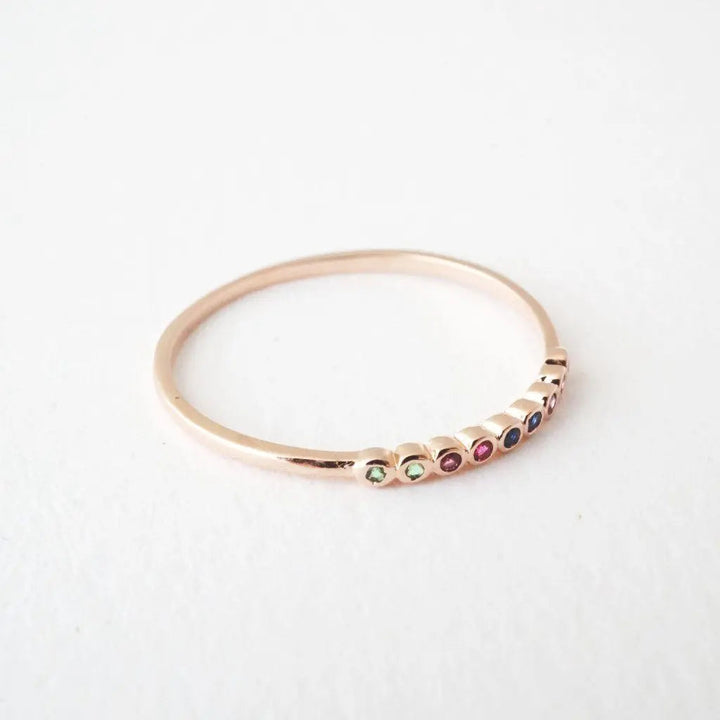 Rainbow Bezel Ring