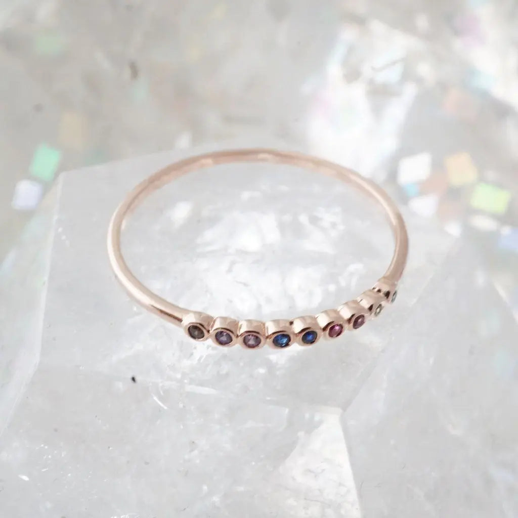 Rainbow Bezel Ring