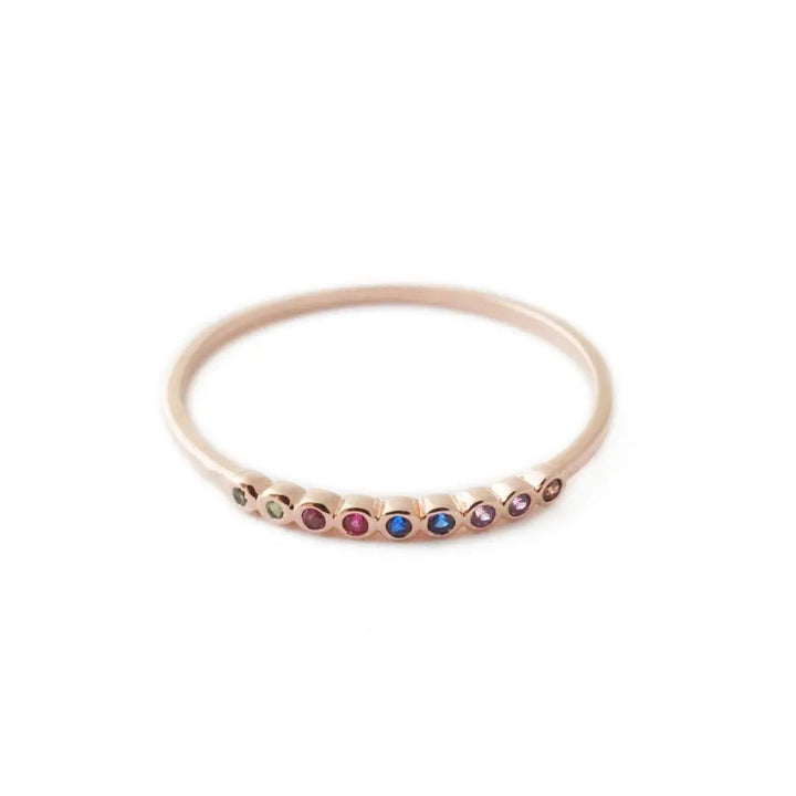 Rainbow Bezel Ring