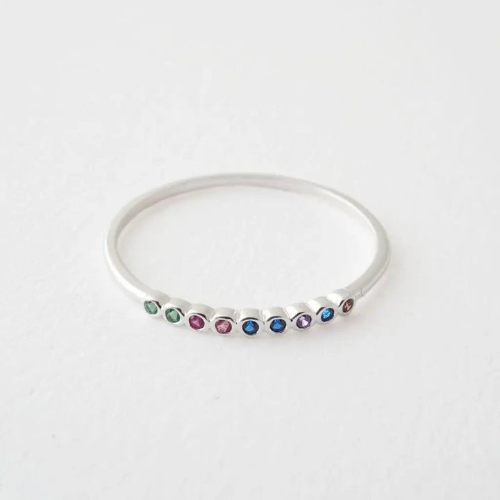 Rainbow Bezel Ring