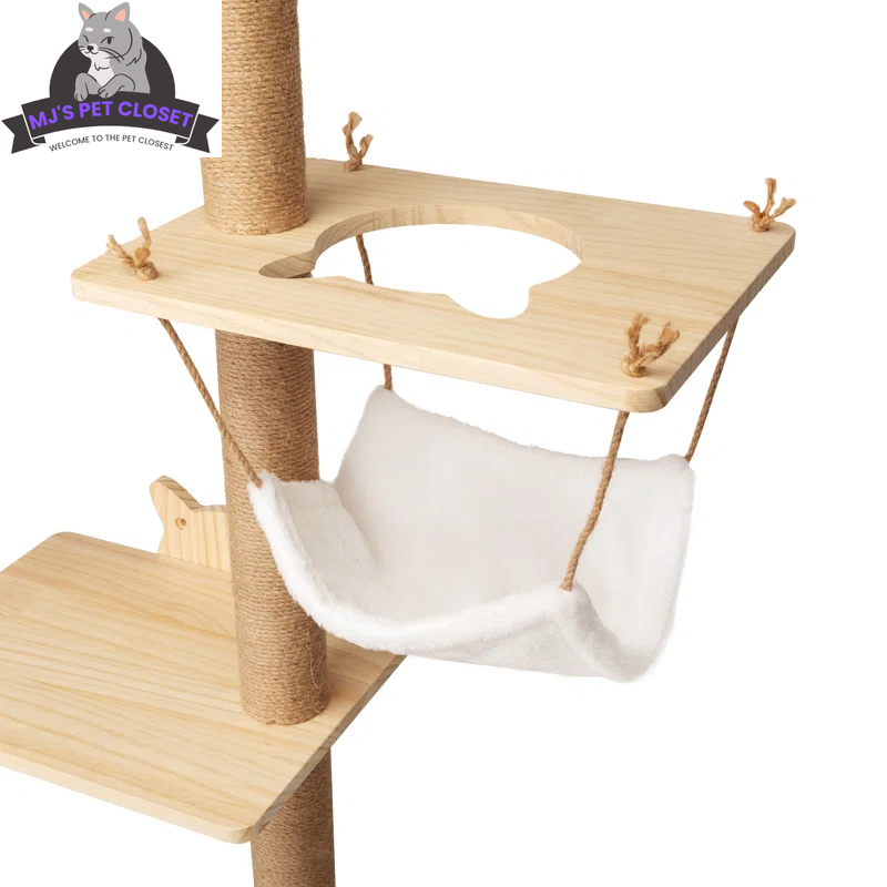 Elevate Your Cat's Playtime with the Darkiel 7-Piece Wall-Mounted Climbing Tower