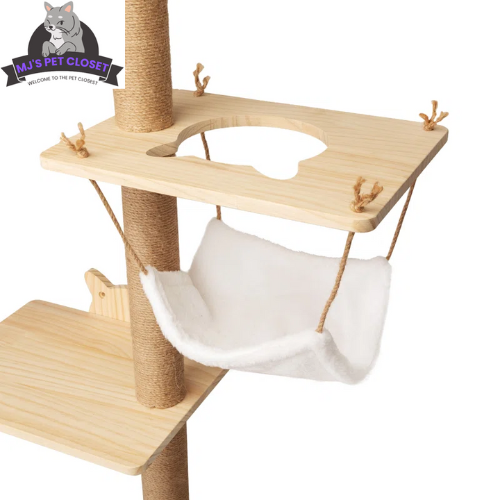 Elevate Your Cat's Playtime with the Darkiel 7-Piece Wall-Mounted Climbing Tower