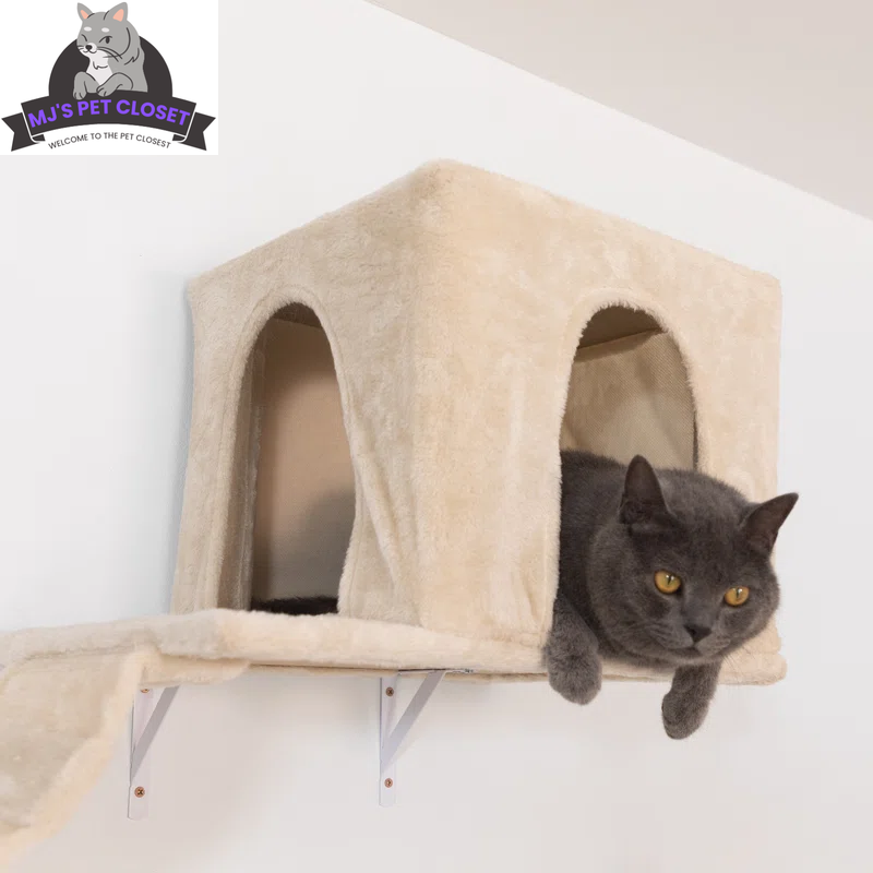 Elevate Your Cat's Playtime with the Darkiel 7-Piece Wall-Mounted Climbing Tower