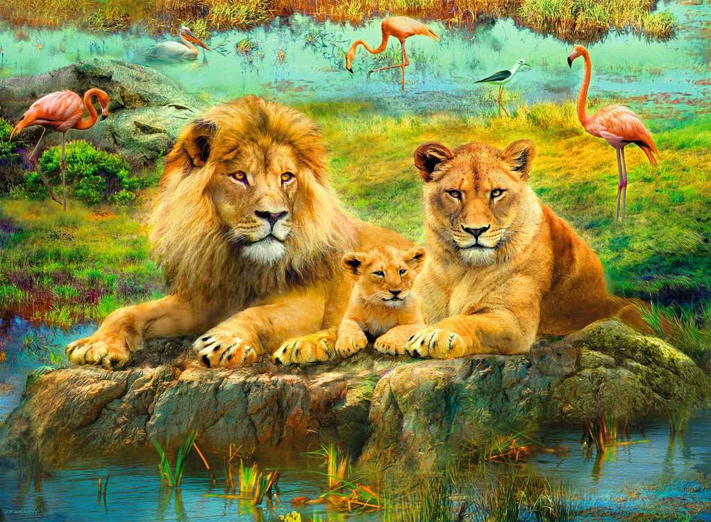 Puzzle - Lions in Savanna